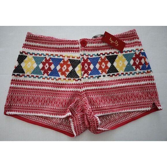 Tigerlily Women Sz 8 Oat Multi Embroidered Uluaki 10" Length Cotton Shorts - Picture 1 of 9